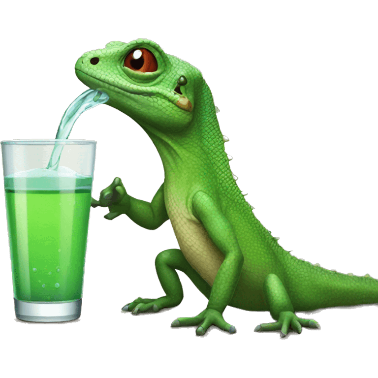 lizard drinking emoji