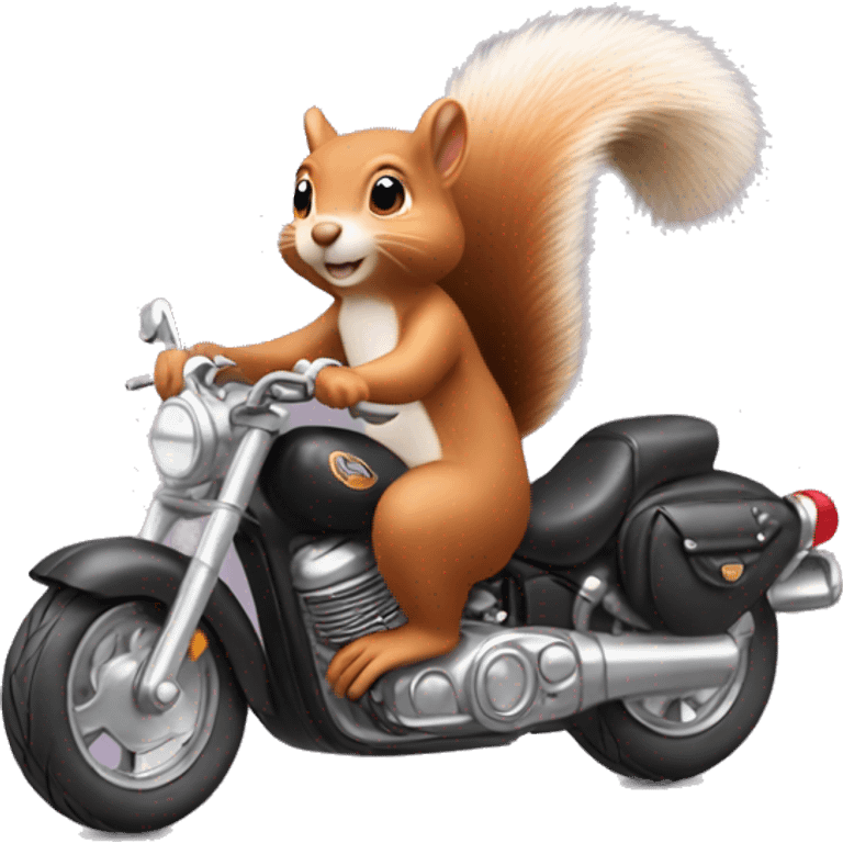 Squirrel riding a motorcycle ￼ emoji