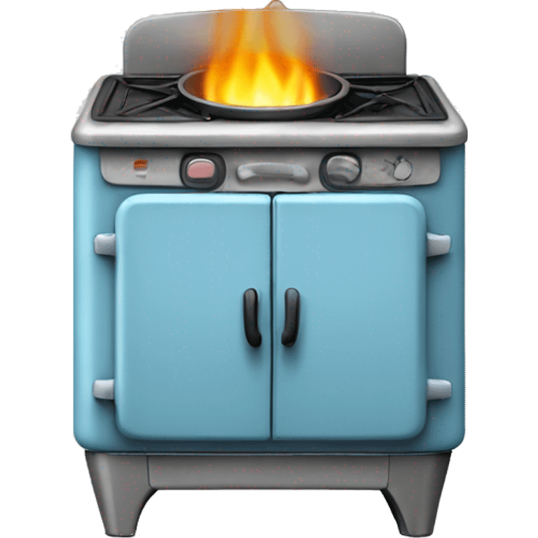 Realistic baby blue camping  stove isolated. emoji