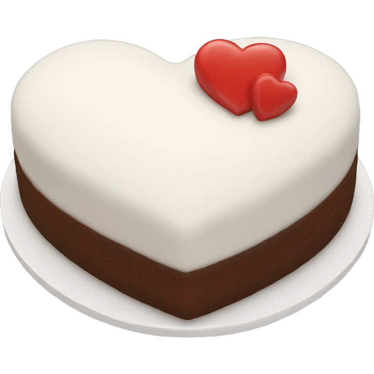 White heart shaped cake  emoji