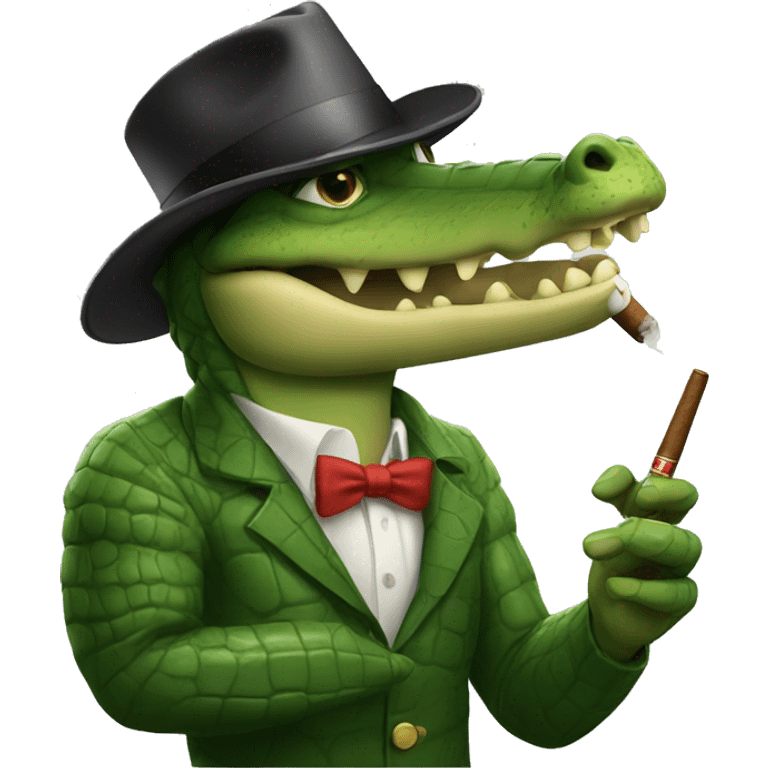 Crocodile smoking cigar emoji