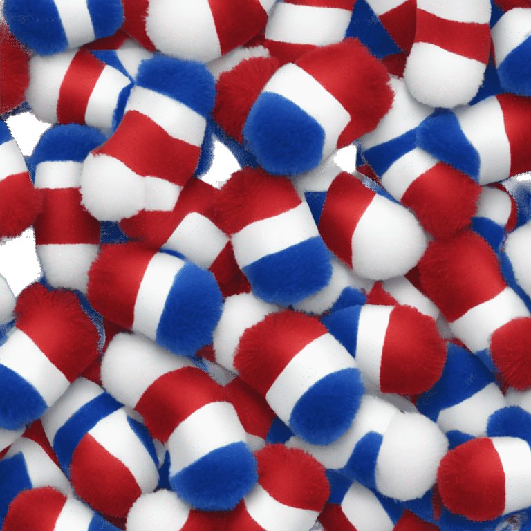 Cheer red, white, and blue pom pom emoji