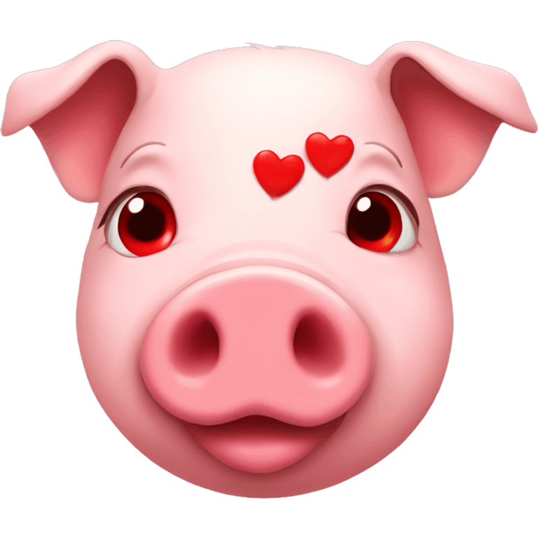 Pig with red hearts for eyes emoji