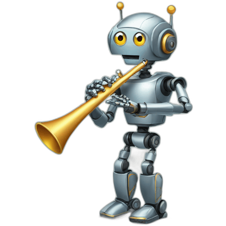 robot with party flute emoji