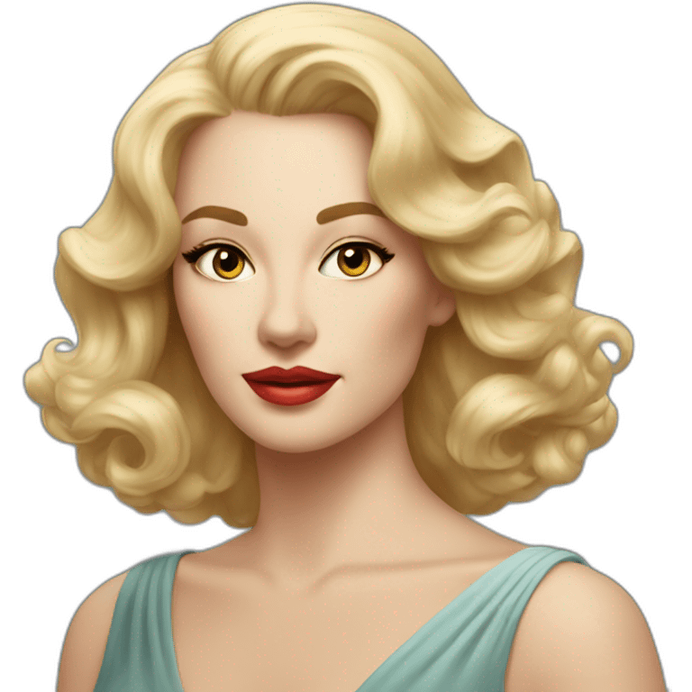 A stunning portrait of a beautiful blonde woman, reminiscent of classic Hollywood glamour emoji