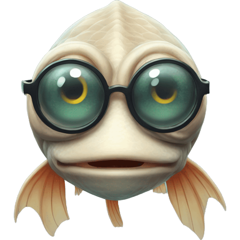 Scary fish with glasses  emoji