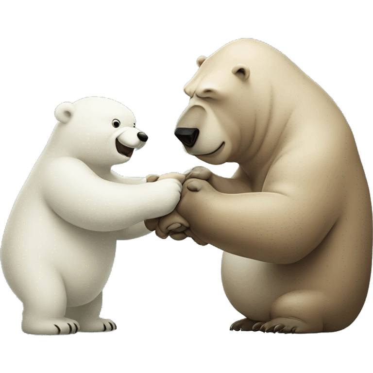 Walrus fist bumping a polar bear emoji