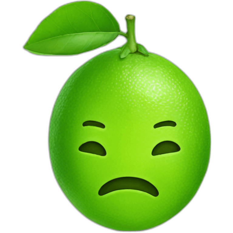 Lime with face in it emoji