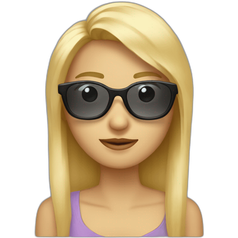 Mujer rubia con flequillo y gafas  emoji