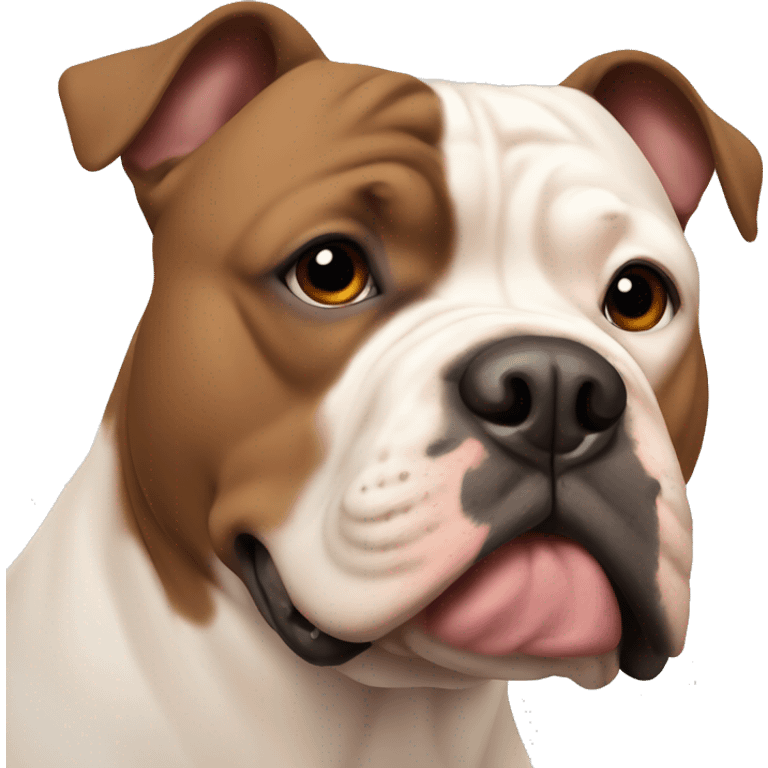 brown american bully with erect ears emoji