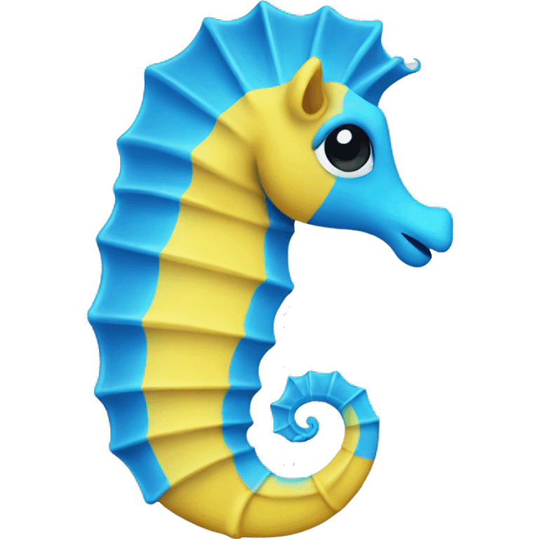 Yellow-blue seahorse emoji