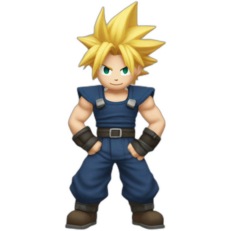 cloud strife flexing front view emoji