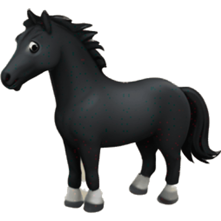 Black horse going around a barrel emoji