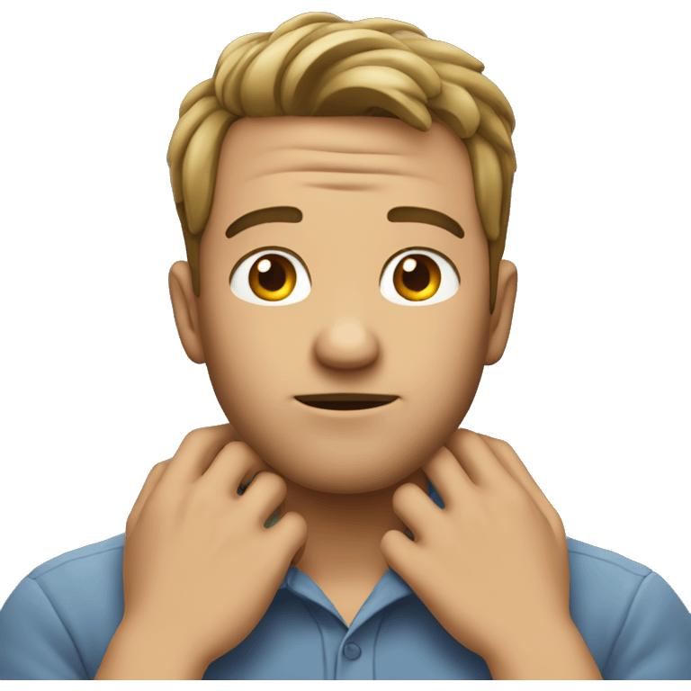 guy with his hands on his neck emoji