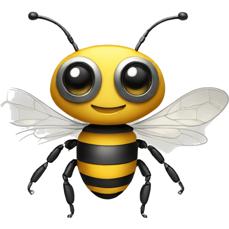 cute robot bee with big smile emoji