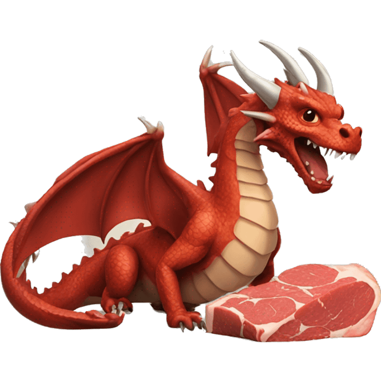 Dragon with pice of meat emoji