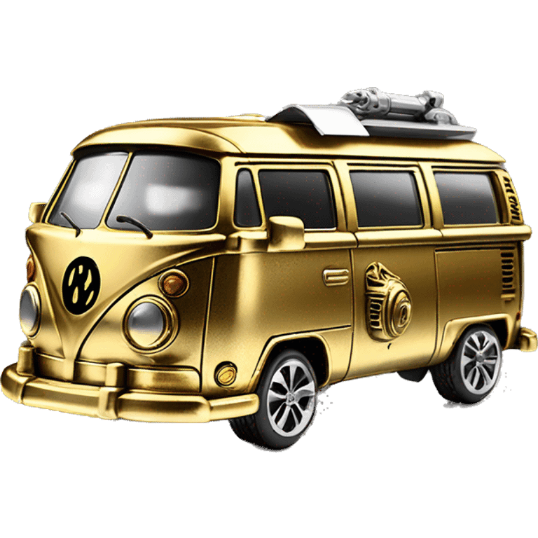 Hot wheels 1971 C-3po Volkswagen caravan with rear spoiler tarnished emoji