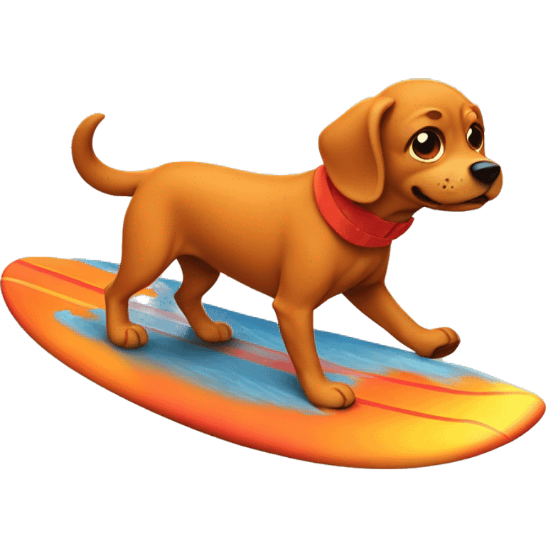 Lava surfing dog emoji