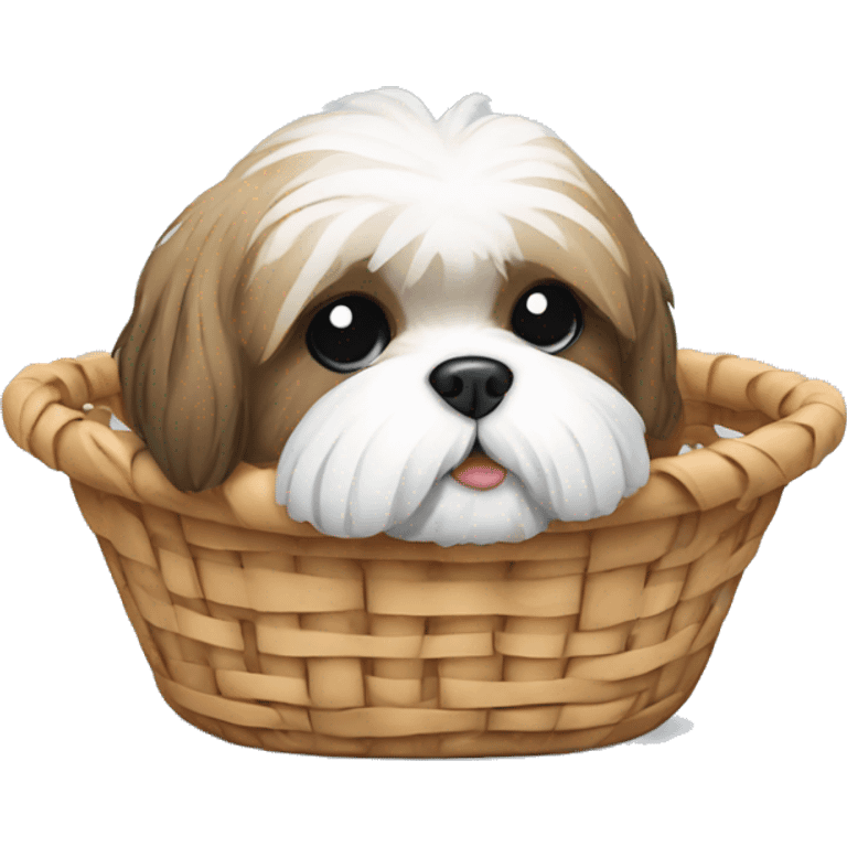 Shi tzu in a basket  emoji