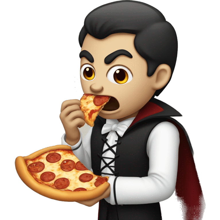 Vampire eating pizza emoji