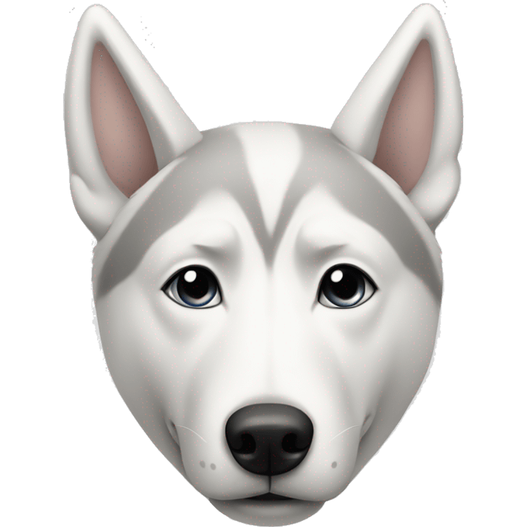 White husky with big ears and a grey triangle on its forehead  emoji