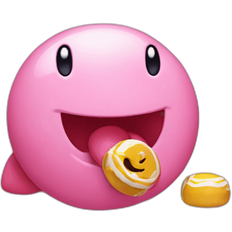 kirby eating candy emoji