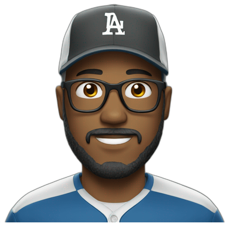 man with glasses and beard and baseball cap emoji