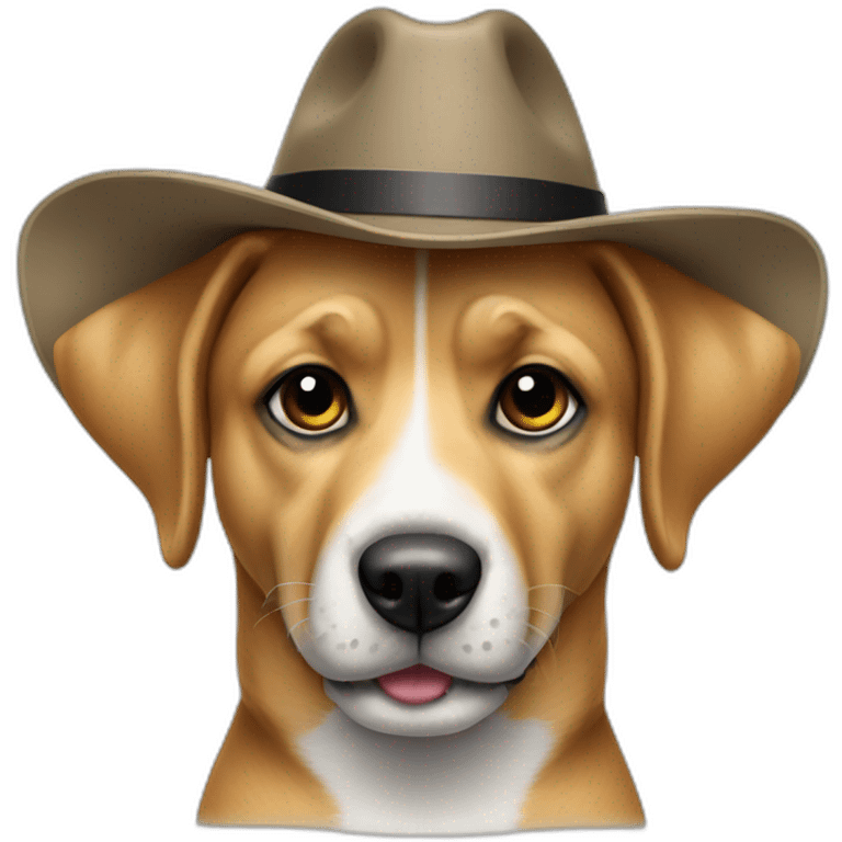 perro con sombrero elegante y corbata emoji