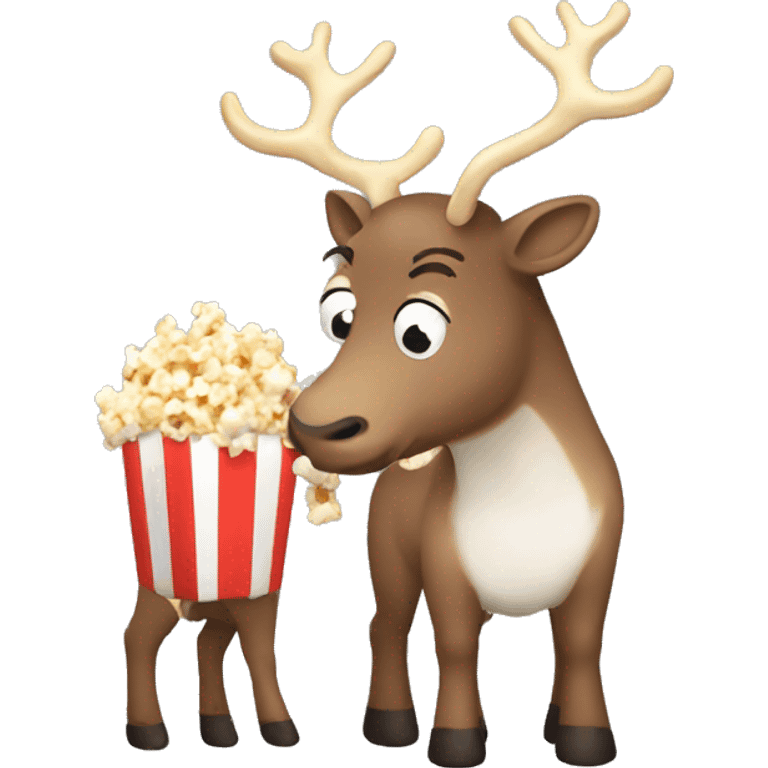 reindeer eating popcorn emoji