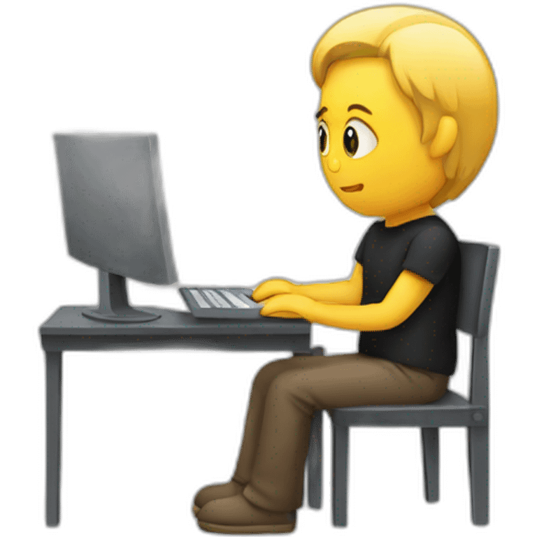 a person sitting infront of a computer emoji