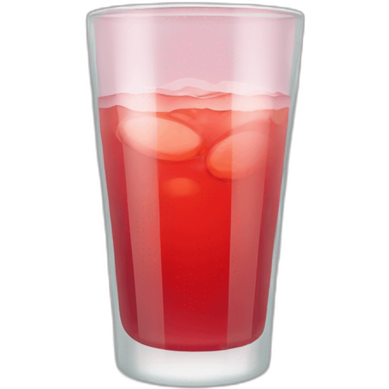 A translucent glass that containing a reddish beverage inside emoji