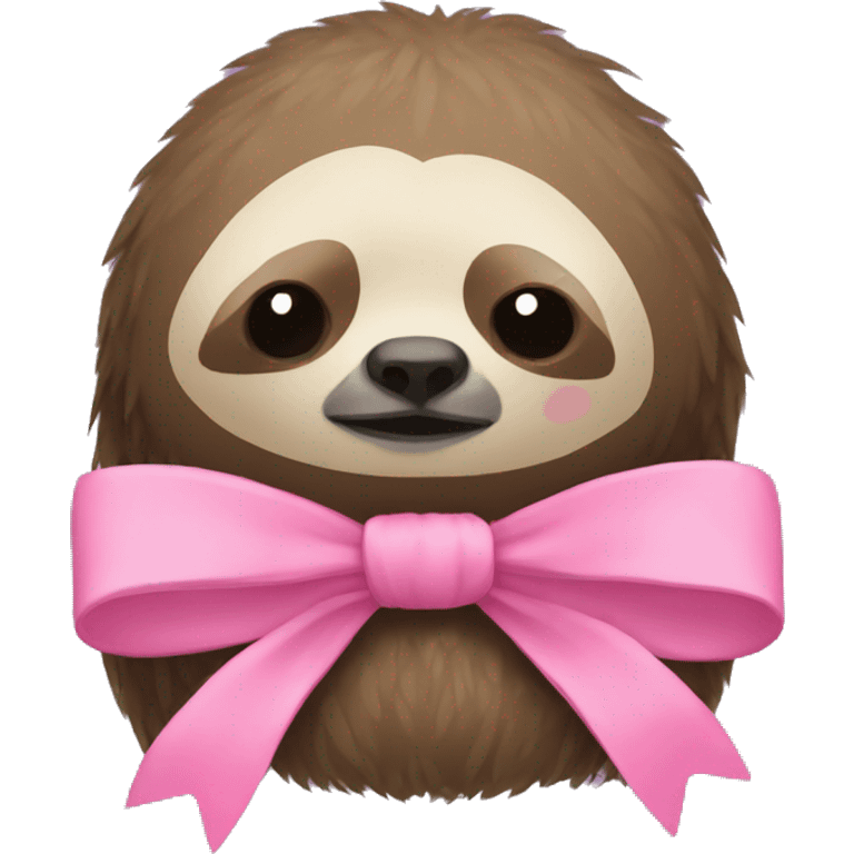 A pink bow on a sloth emoji