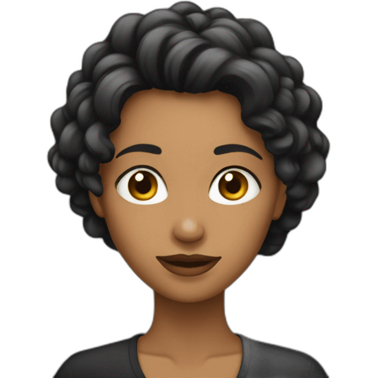 mujer cabello negro largo emoji