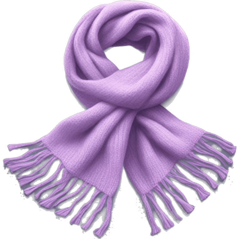 Realistic light purple winter scarf isolated. emoji