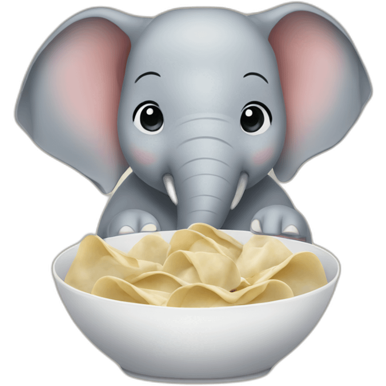 Elephant eat dumplings emoji