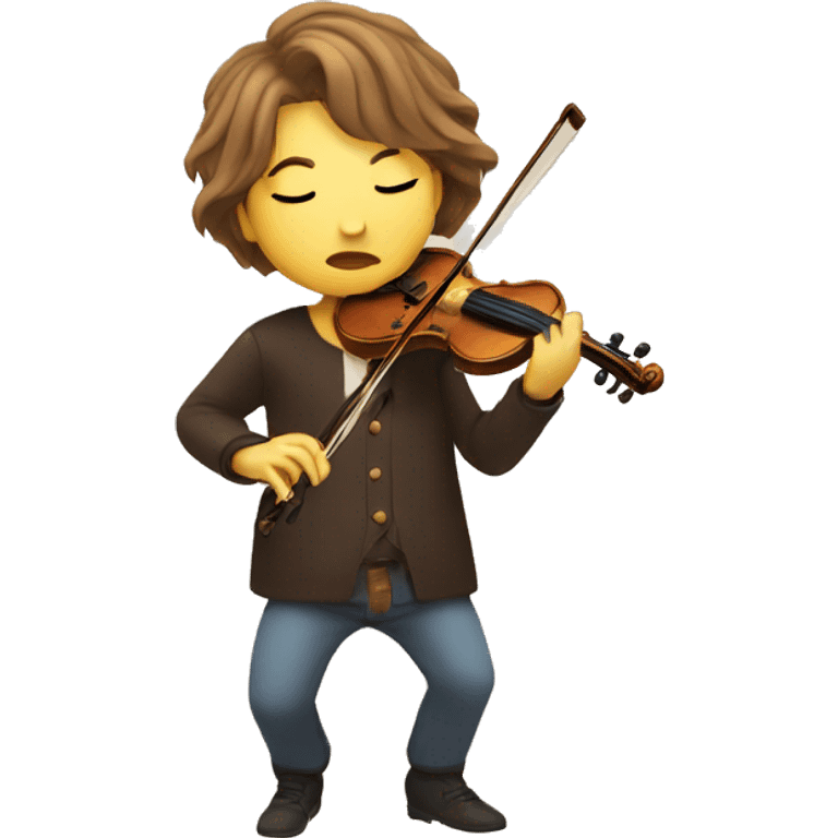 person playing the violon with eyes closed emoji