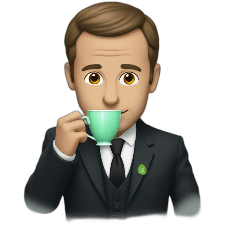 macron smokes mint tea emoji