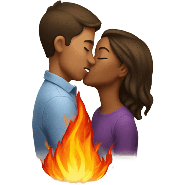 kiss with fire emoji