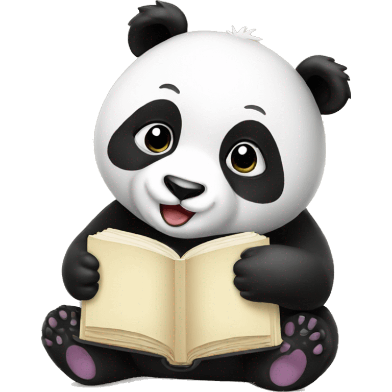 Panda with book emoji