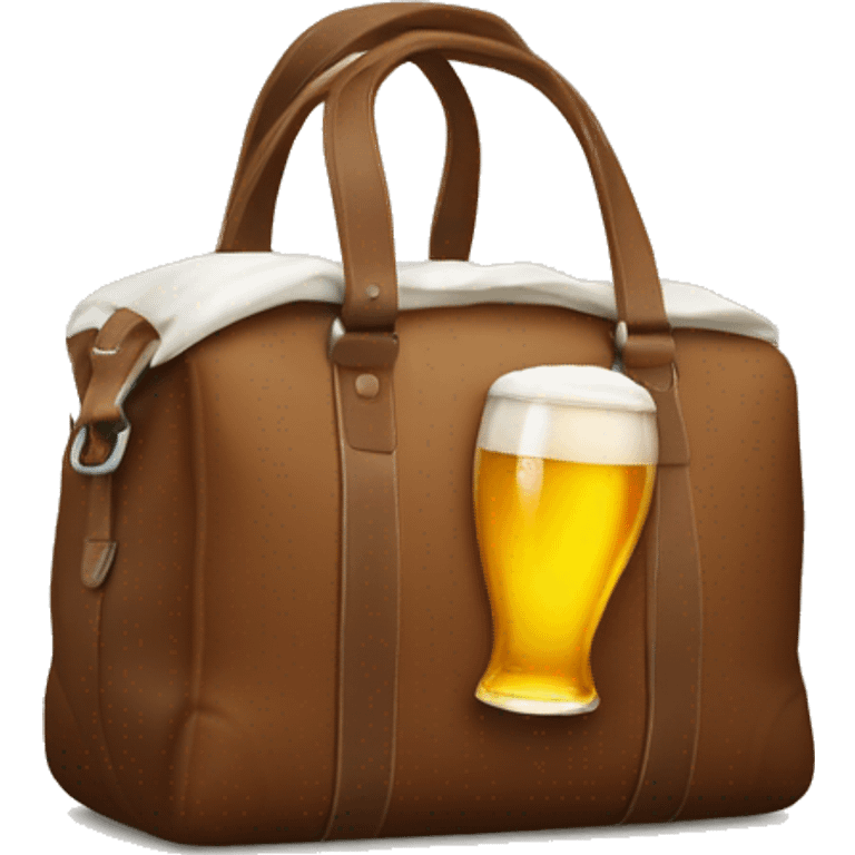 A bag Lonchamp with a beer emoji