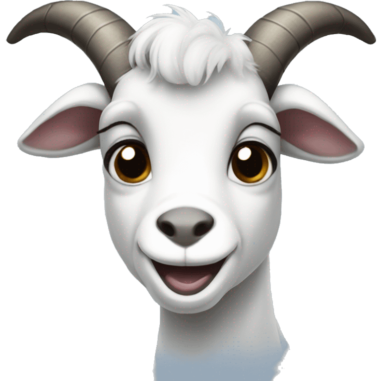 black and white goat no horns cute emoji