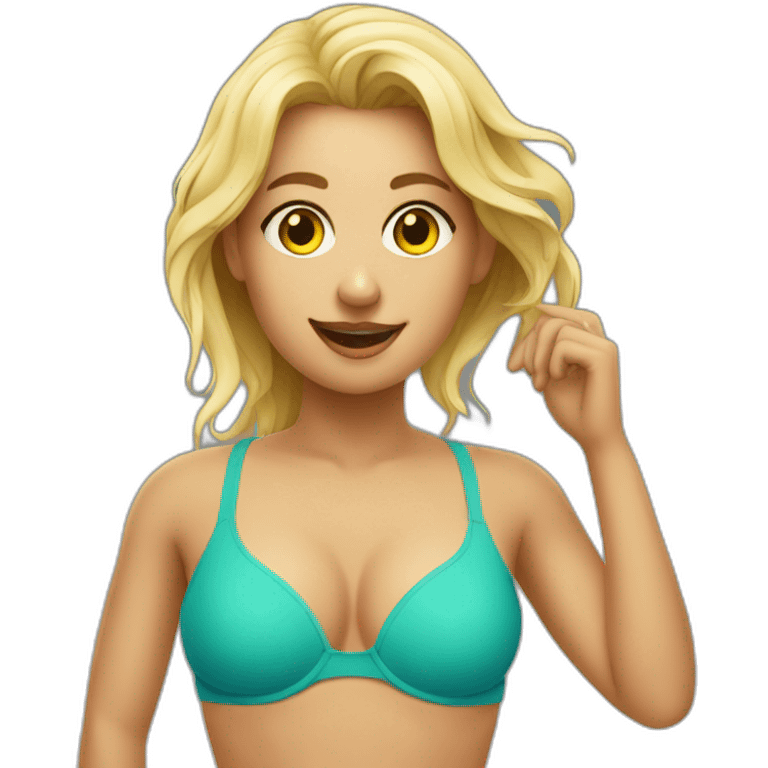 Rubia madura en bikini emoji