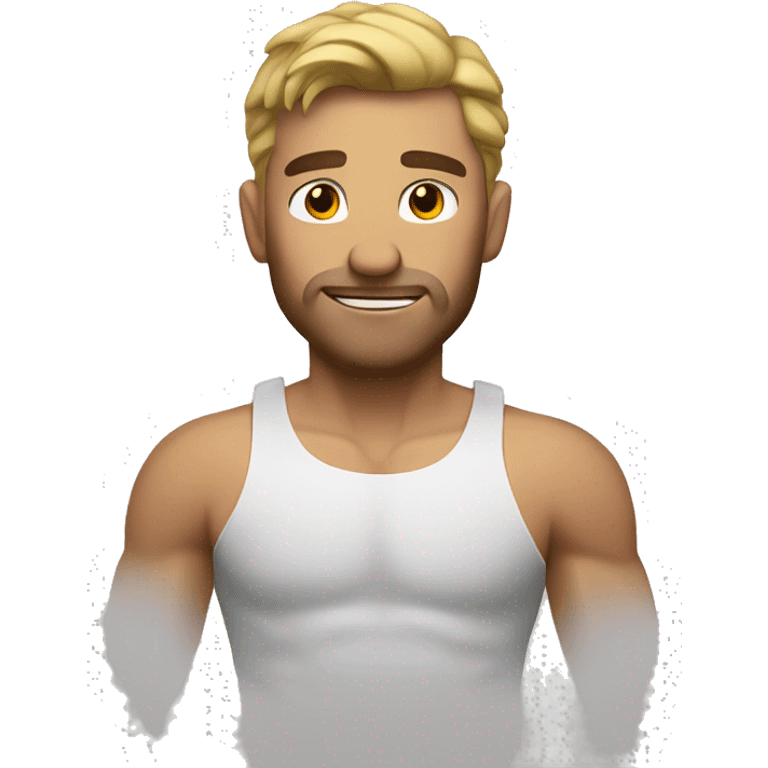 White guy with pec emoji