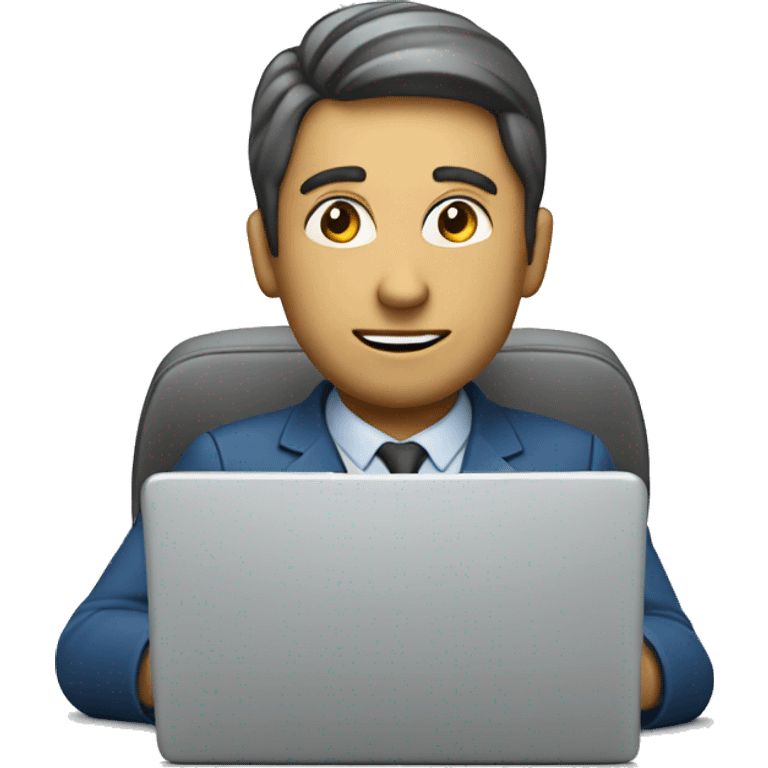 man with laptop and chart emoji