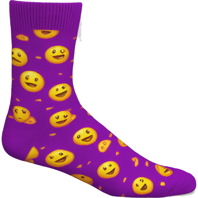 Socks with bright print emoji