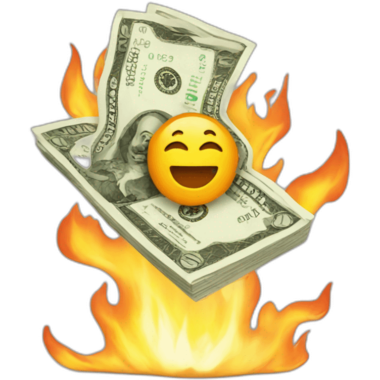 Money on fire as a emoji emoji