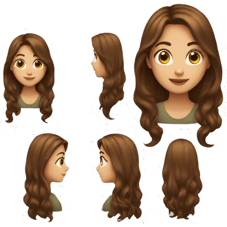 Long brown hair girl emoji