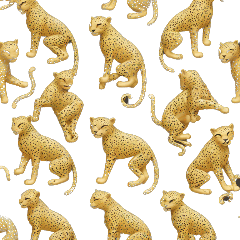 Gold leopard with floral pattern  emoji