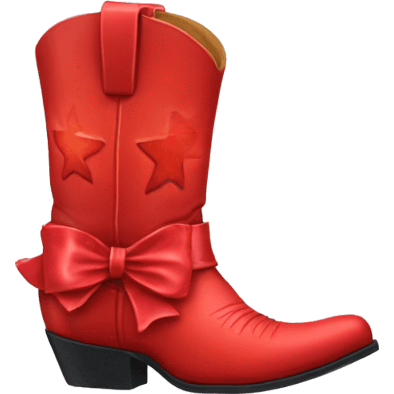 red bow cowboy boot emoji