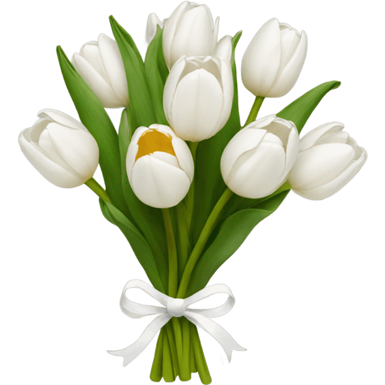 white tulip bouquet  emoji